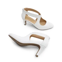 Cutout Pointy Toe Kitten Heel Pumps