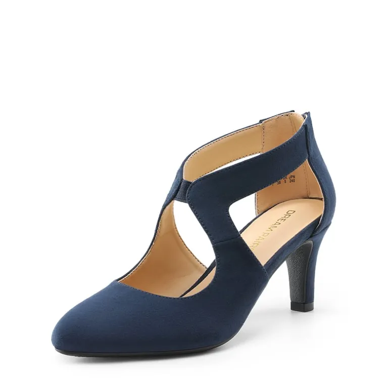 Cutout Pointy Toe Kitten Heel Pumps