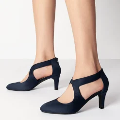 Cutout Pointy Toe Kitten Heel Pumps