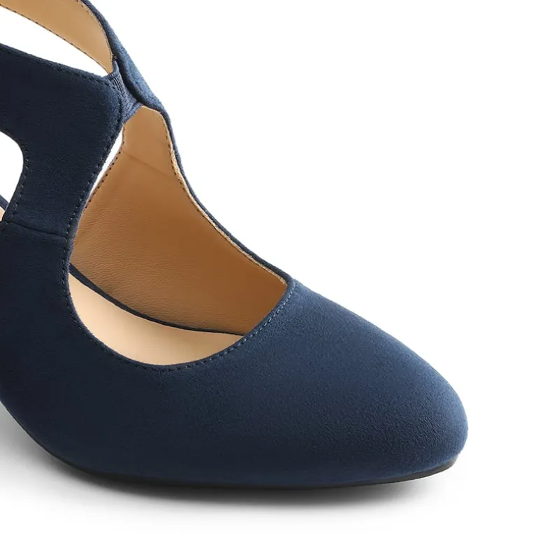 Cutout Pointy Toe Kitten Heel Pumps