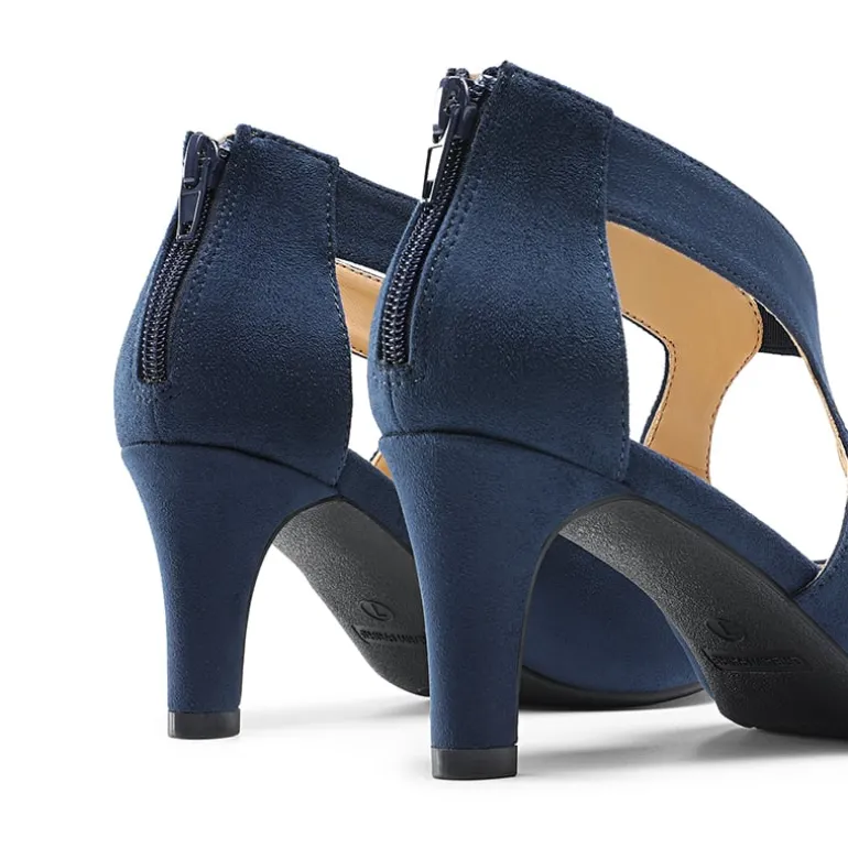 Cutout Pointy Toe Kitten Heel Pumps