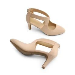Cutout Pointy Toe Kitten Heel Pumps