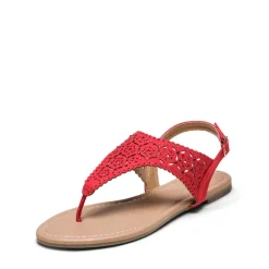 Cut Out Rhinestone Flat Sandals