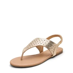 Cut Out Rhinestone Flat Sandals