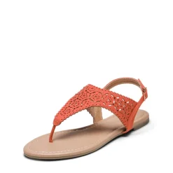 Cut Out Rhinestone Flat Sandals