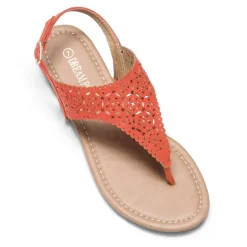 Cut Out Rhinestone Flat Sandals