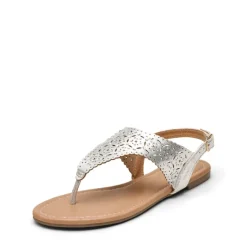 Cut Out Rhinestone Flat Sandals