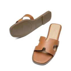 Cut-out Strap Light Sole Slide Sandals