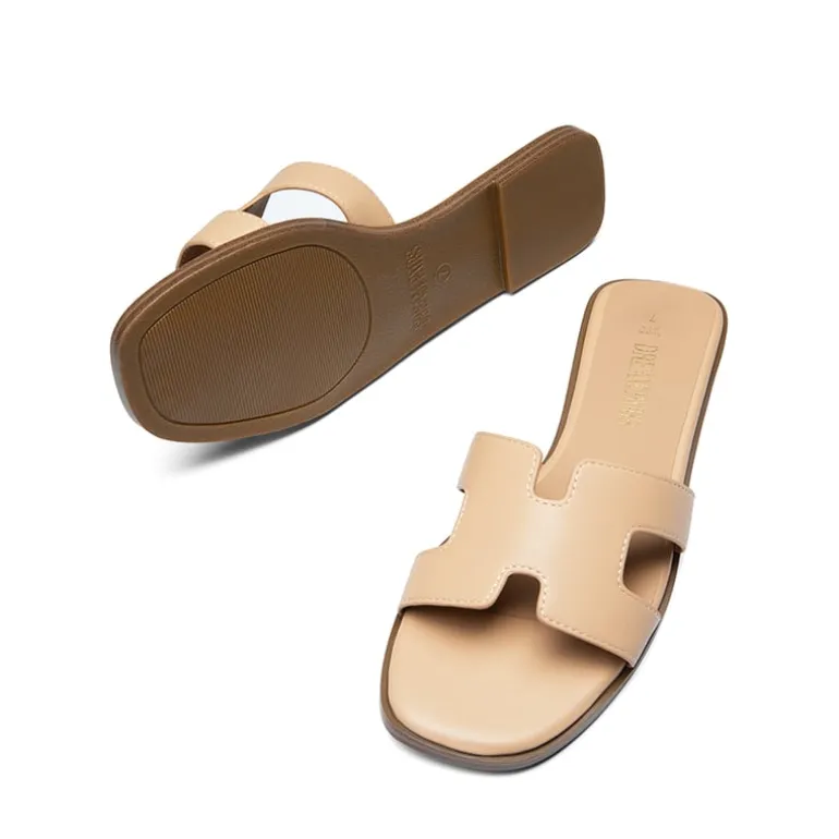 Cut-out Strap Light Sole Slide Sandals