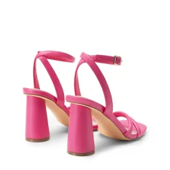 Cylindrical Ankle-Strap Heel Sandals