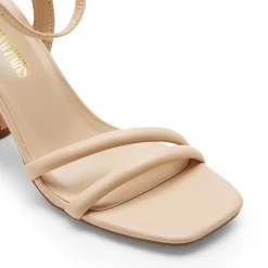 Cylindrical Ankle-Strap Heel Sandals