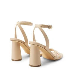 Cylindrical Ankle-Strap Heel Sandals
