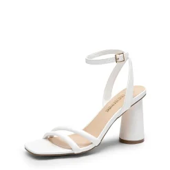 Cylindrical Ankle-Strap Heel Sandals