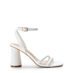 Cylindrical Ankle-Strap Heel Sandals