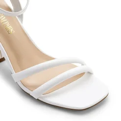 Cylindrical Ankle-Strap Heel Sandals