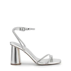 Cylindrical Ankle-Strap Heel Sandals