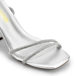 Cylindrical Ankle-Strap Heel Sandals