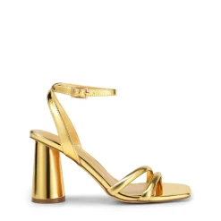 Cylindrical Ankle-Strap Heel Sandals