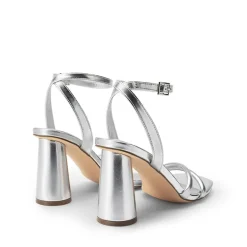 Cylindrical Ankle-Strap Heel Sandals