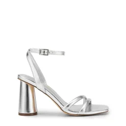 Cylindrical Ankle-Strap Heel Sandals