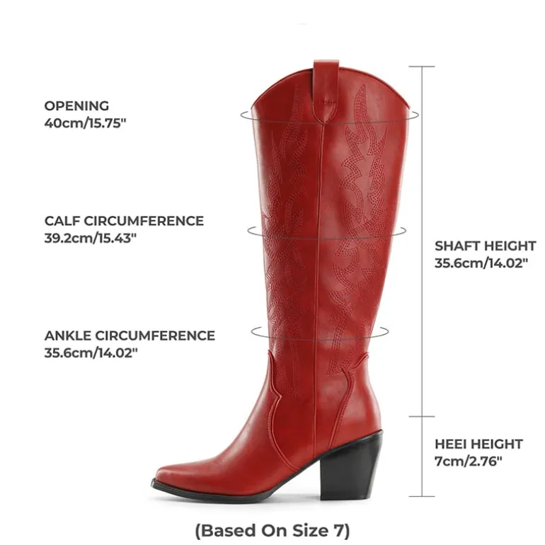 Dallas Embroidered Western Cowboy Knee High Boots