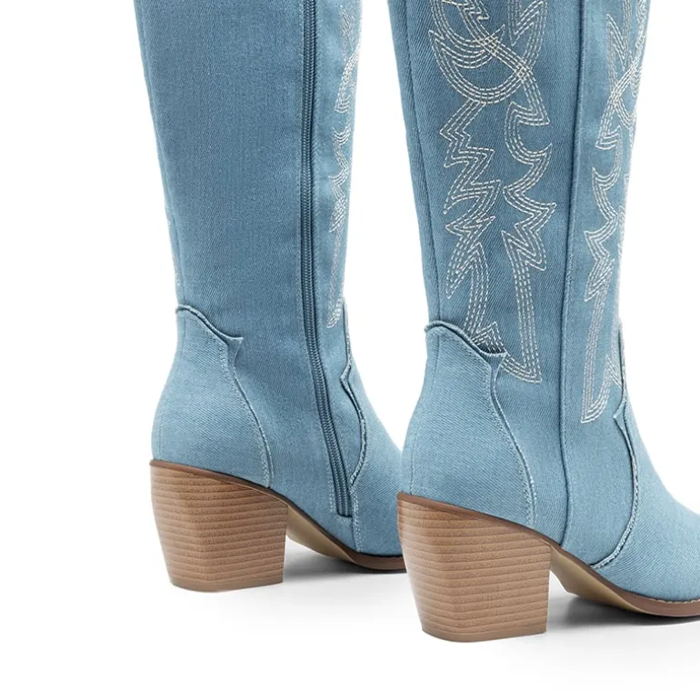 Dallas Embroidered Western Cowboy Knee High Boots