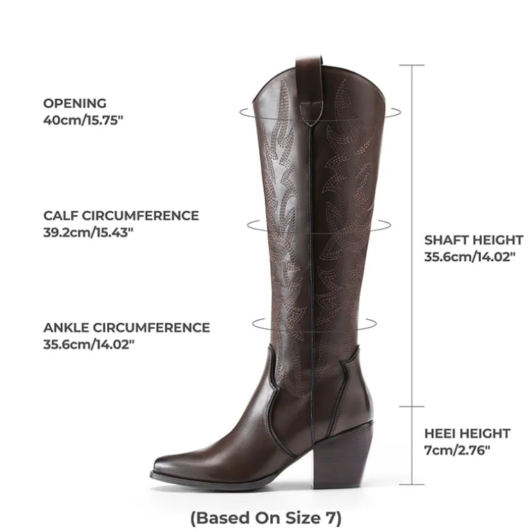 Dallas Embroidered Western Cowboy Knee High Boots