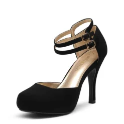 Double Ankle Strap Heel Pumps
