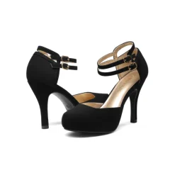 Double Ankle Strap Heel Pumps