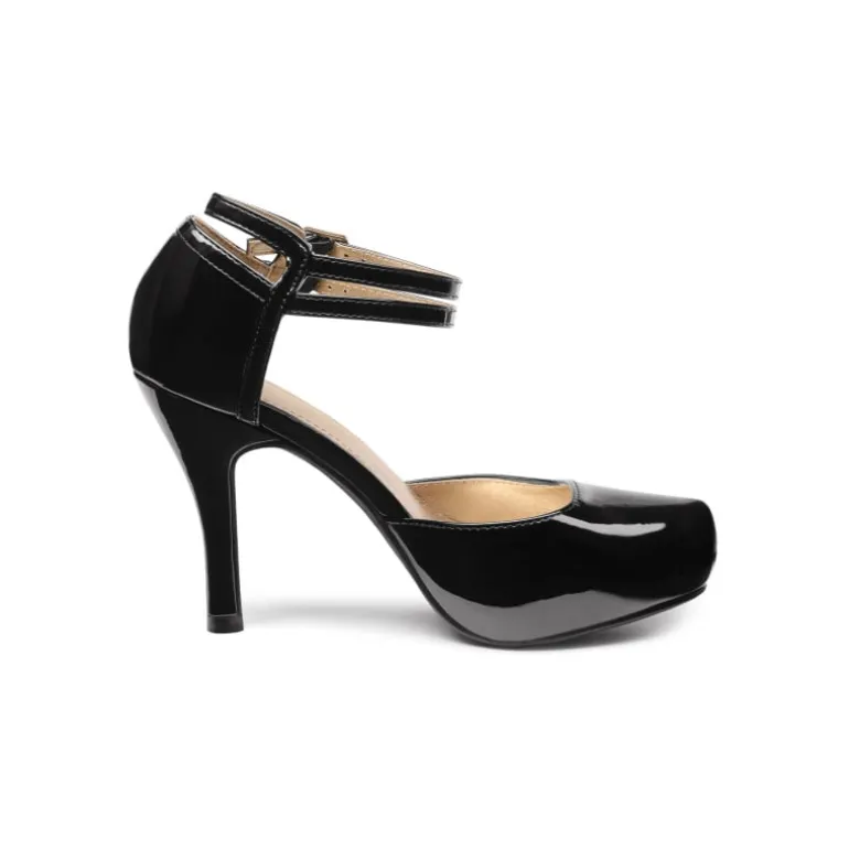 Double Ankle Strap Heel Pumps