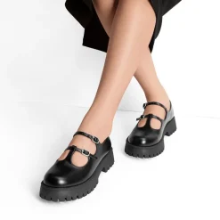 Double-strap Mary Jane Chunky Pumps