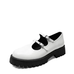 Double-strap Mary Jane Chunky Pumps