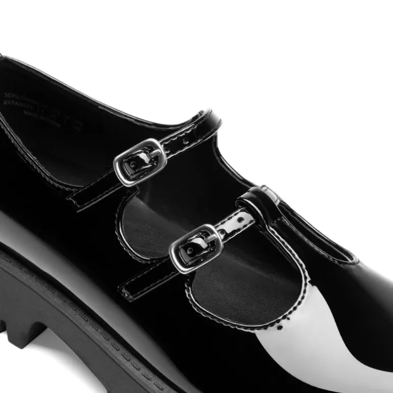 Double-strap Mary Jane Chunky Pumps