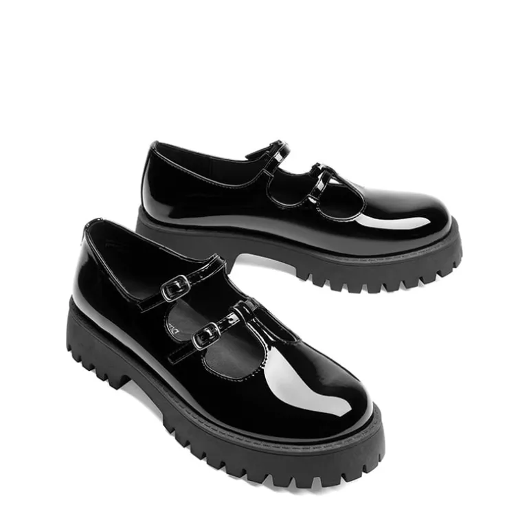 Double-strap Mary Jane Chunky Pumps