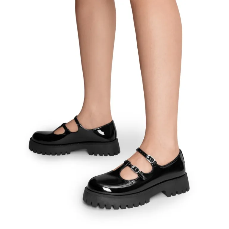 Double-strap Mary Jane Chunky Pumps