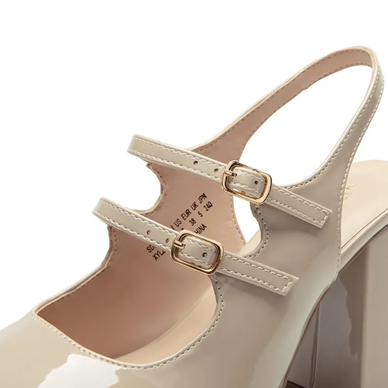 Double-strap Mary Jane Pumps