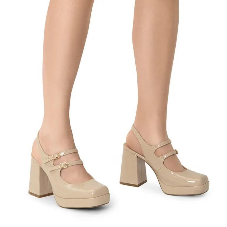 Double-strap Mary Jane Pumps