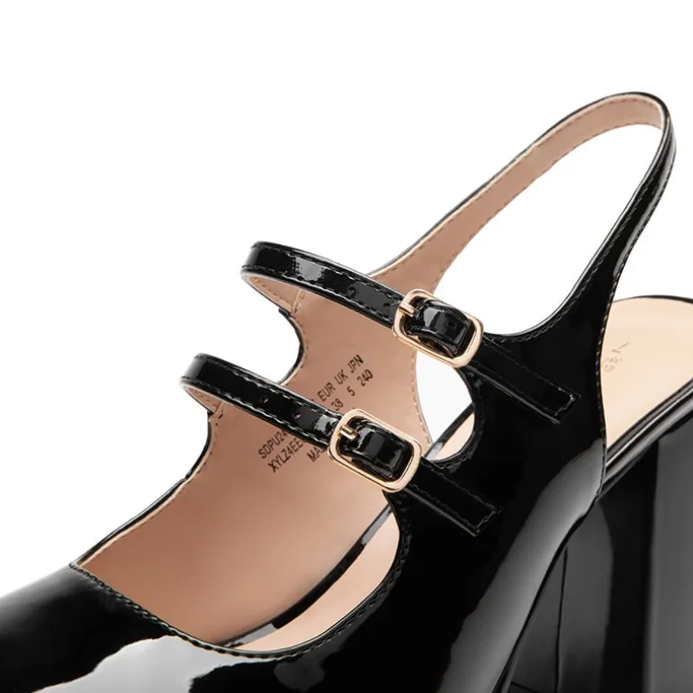 Double-strap Mary Jane Pumps