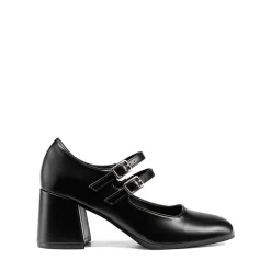 Double Straps Mary Janes Chunky Pumps