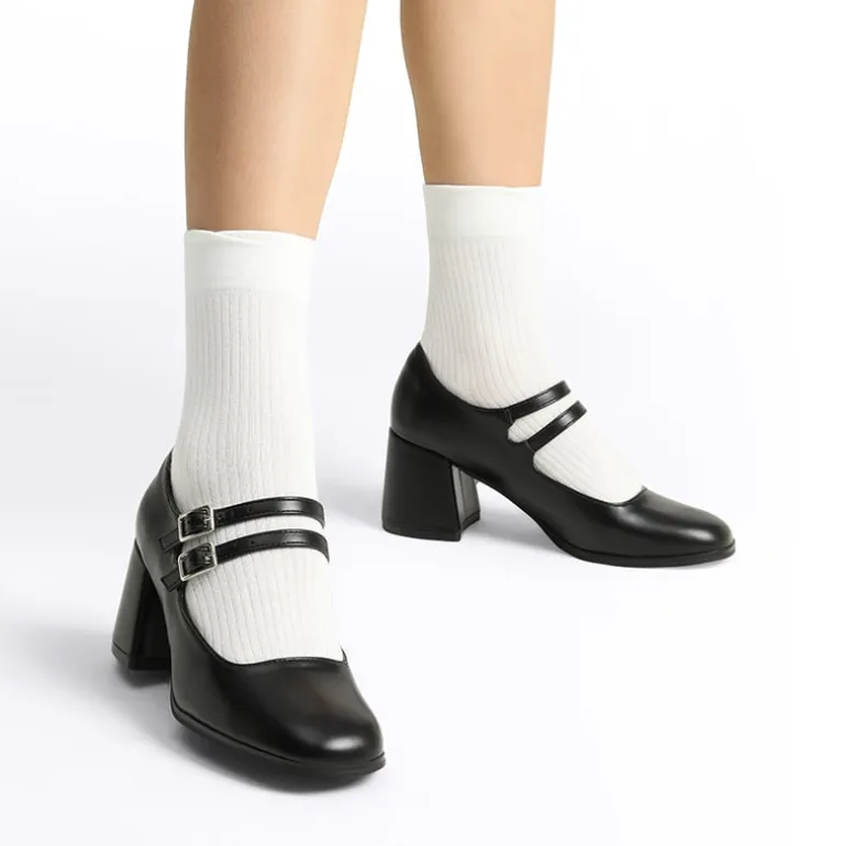 Double Straps Mary Janes Chunky Pumps