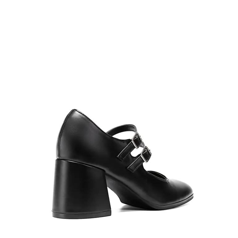 Double Straps Mary Janes Chunky Pumps