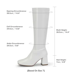 Dreamy Desire Square Toe Chunky Knee High Gogo Boots