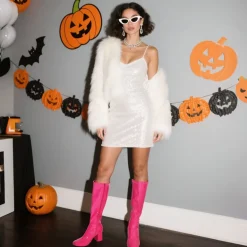 Dreamy Desire Square Toe Chunky Knee High Gogo Boots