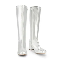 Dreamy Desire Square Toe Chunky Knee High Gogo Boots