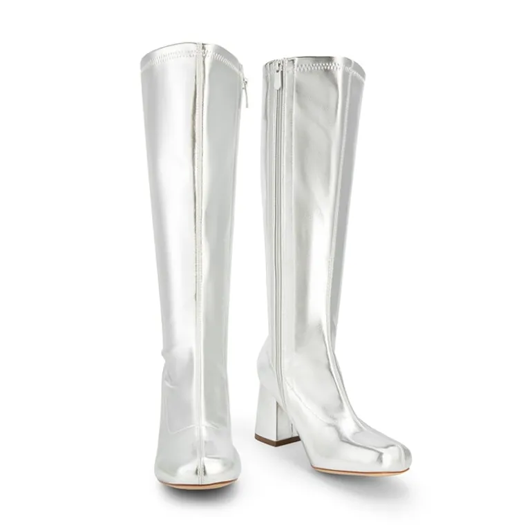 Dreamy Desire Square Toe Chunky Knee High Gogo Boots