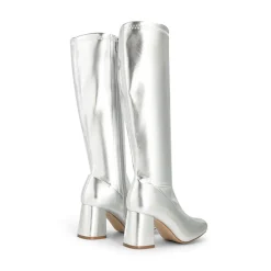 Dreamy Desire Square Toe Chunky Knee High Gogo Boots
