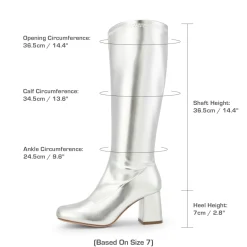 Dreamy Desire Square Toe Chunky Knee High Gogo Boots