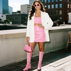 Dreamy Desire Square Toe Chunky Knee High Gogo Boots