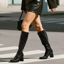 Dreamy Desire Square Toe Chunky Knee High Gogo Boots
