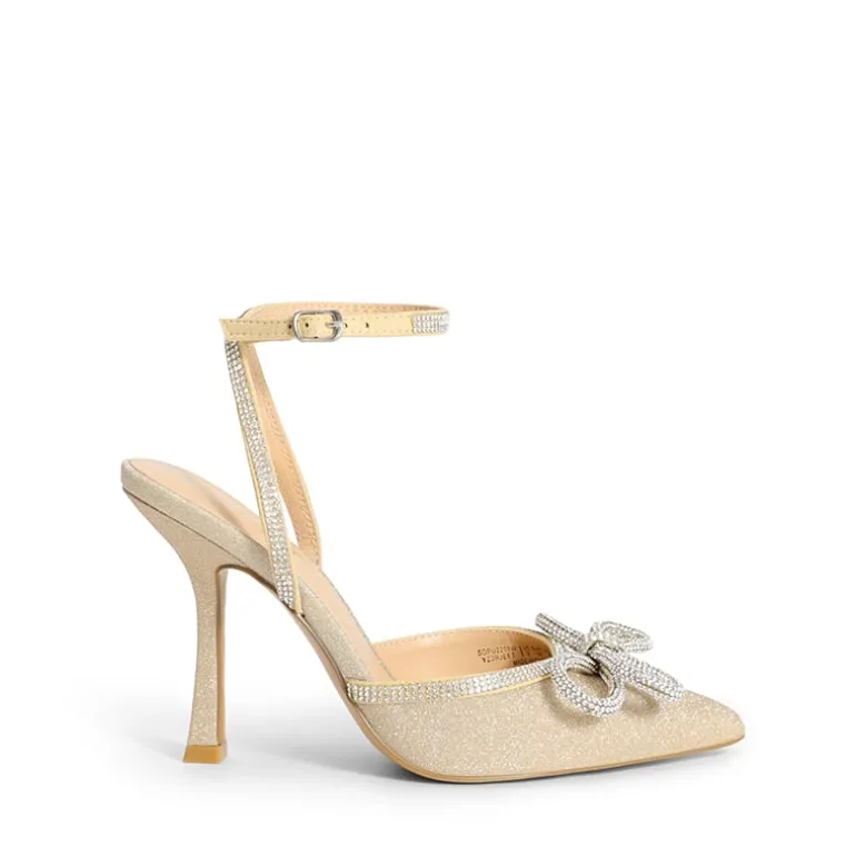 Dreamy Destiny Stiletto Rhinestone Strap Pumps